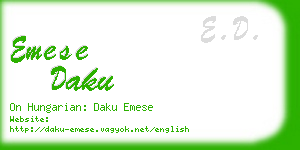 emese daku business card